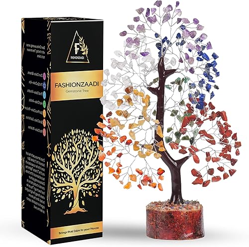 FASHIONZAADI Árbol de la vida de cristal, regalos espirituales para mamá, árbol de cristal de 7 chakras, árbol bonsái, decoración de oficina para