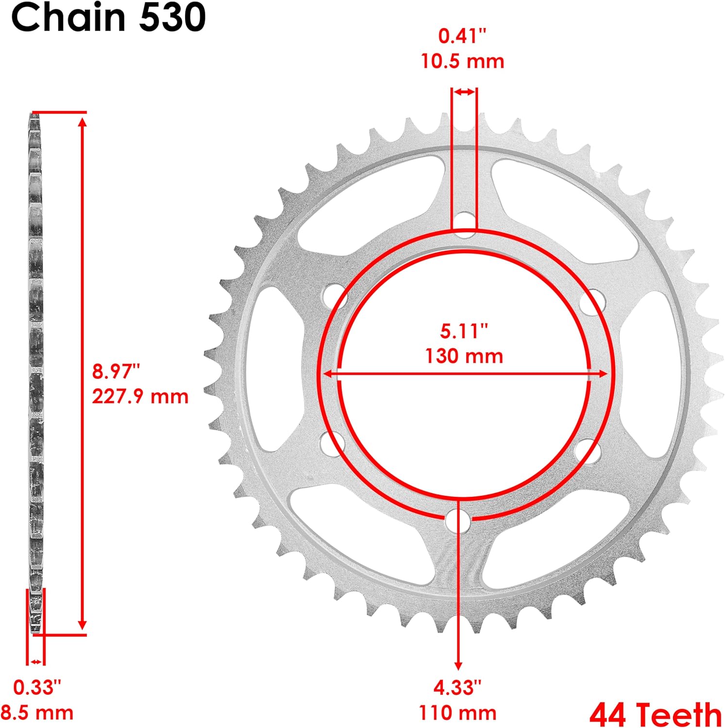 Caltric Drive Chain and Sprockets Kit Compatible with Yamaha FZ-1 FZ1 2001 2002 2003 2004 2005