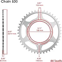 Vista 4 de Caltric Kit de cadena de transmisión y piñones compatible con Yamaha FZ-1 FZ1 2001 2002 2003 2004 2005