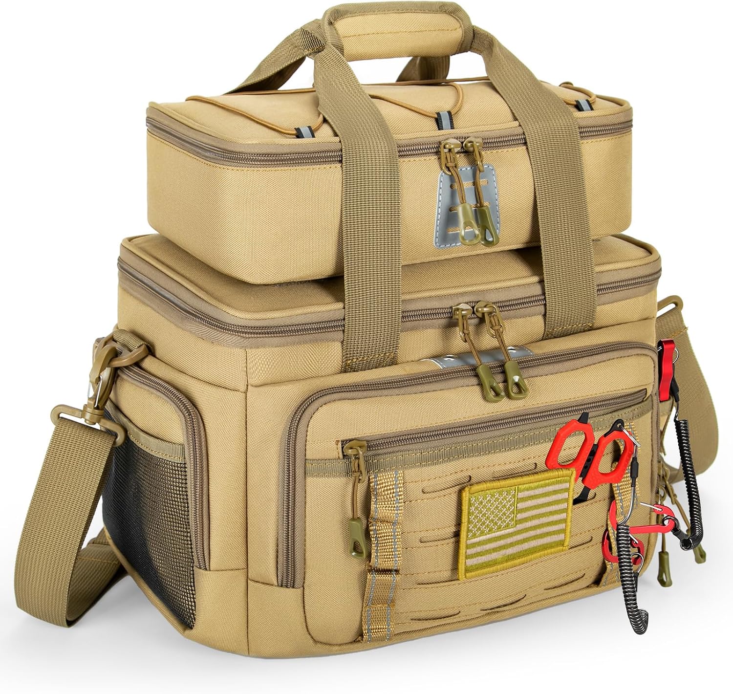 Fishing Tackle Bag, Detachable Fishing Reels Storage Pouch, Fishing Gear Organizer, Adjustable Shoulder Strap Fishing Bags for Saltwater & Freshwater