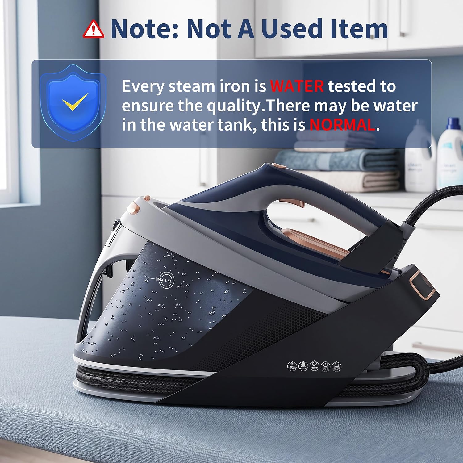 Steam Station for Clothes with LED Screen,1.5L Removable Water Tank