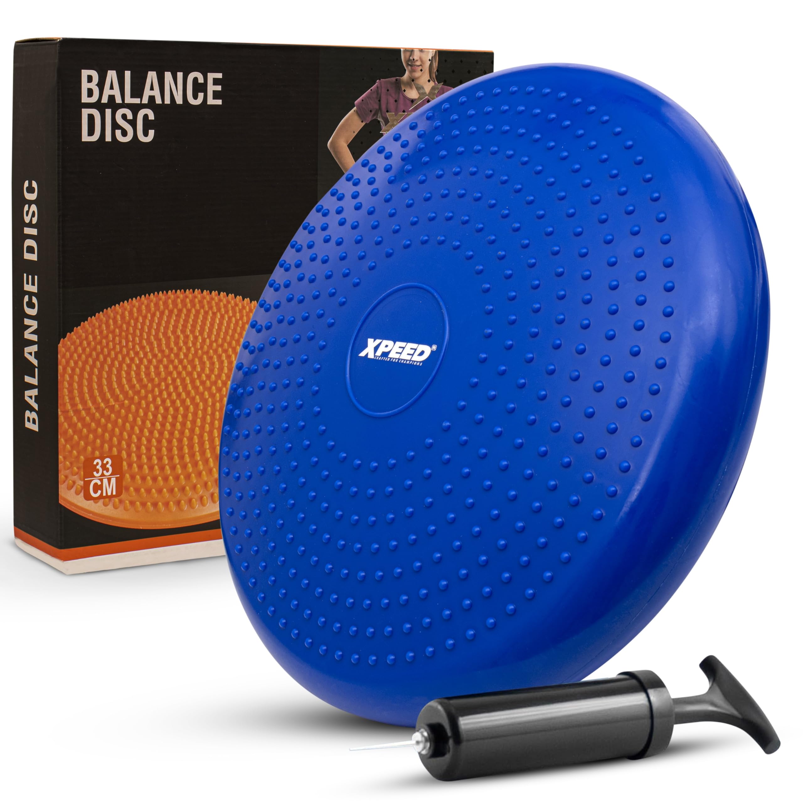 Xpeed Balanced Cushion with Pump For Balancing || Exercise || Fitness || Builds Core strength || Disc trainer Board ||Yoga Cushion || Air Cushion For Fitness (Pack of 1)-image-47