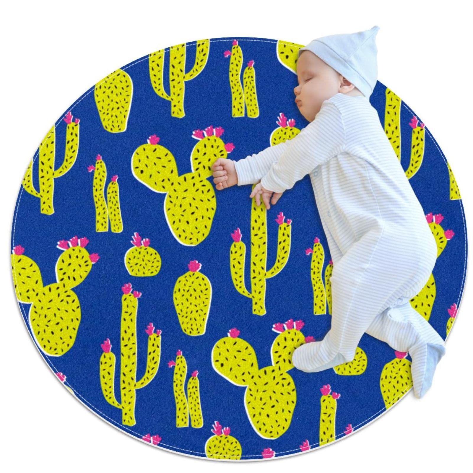 Tapis rond cactus JDEZ pour réchauffer le sol de la salle de jeux