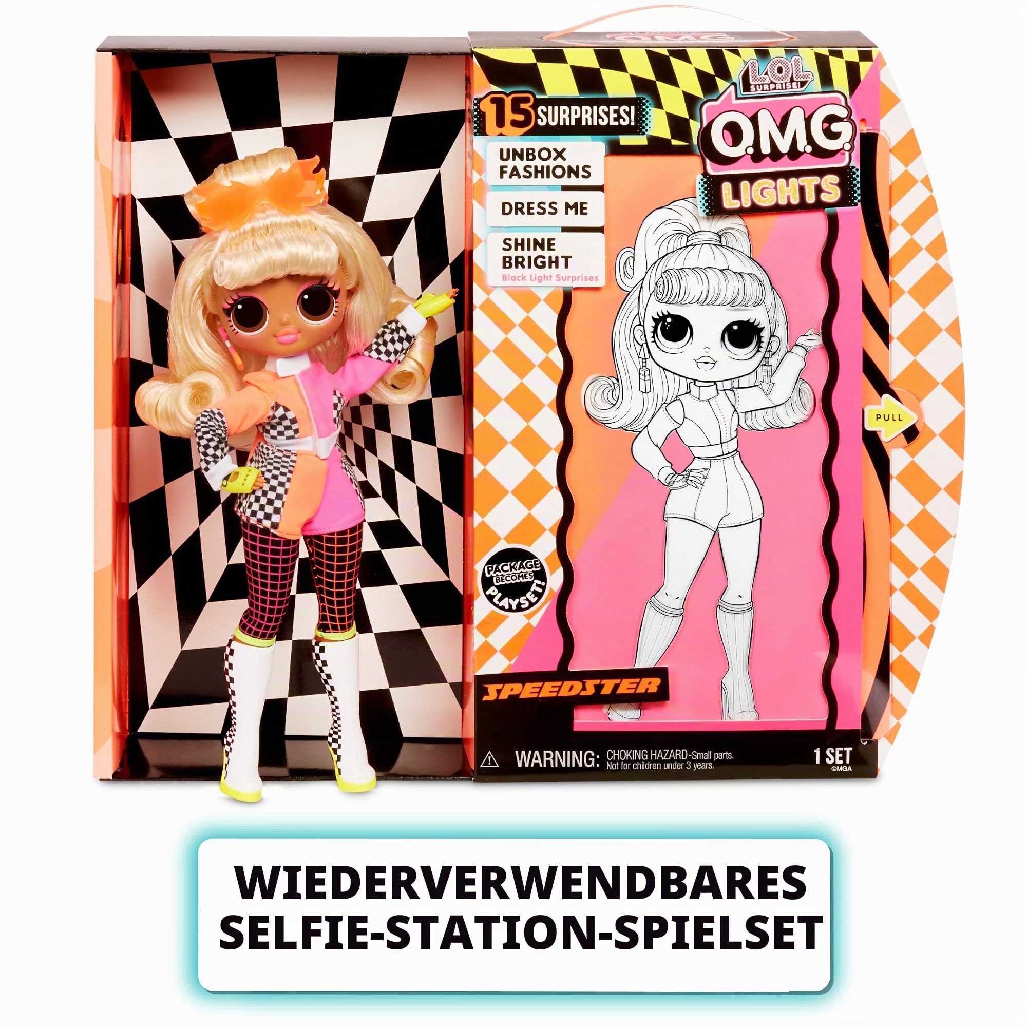 L.O.L. Surprise! Sammelbare Modepuppen - Mit 15 Überraschungen, Kleidern & Accessoires - Speedster - OMG Lights Serie