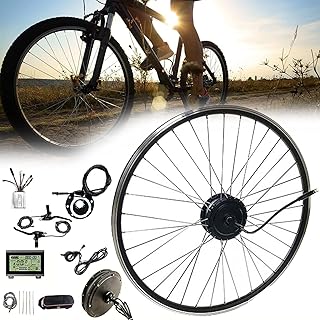 Kit de conversão de bicicleta elétrica 48V 1000W/1500W, 16"/20"/24"/26"/27,5"/28"/29"/700C Kit de conversão de bicicleta elétrica de roda dianteira com display LCD,1000W/48V-27.5inch