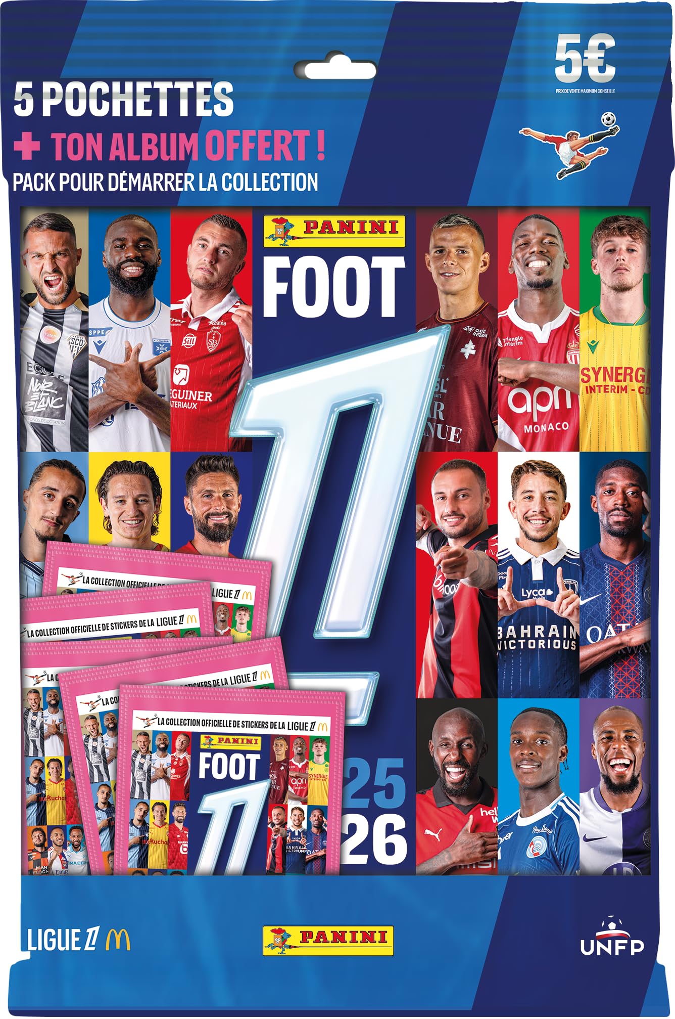 Panini Foot 2025-26 Ligue 1 McDonald's pakiet startowy (5 kieszeni + album w prezencie)