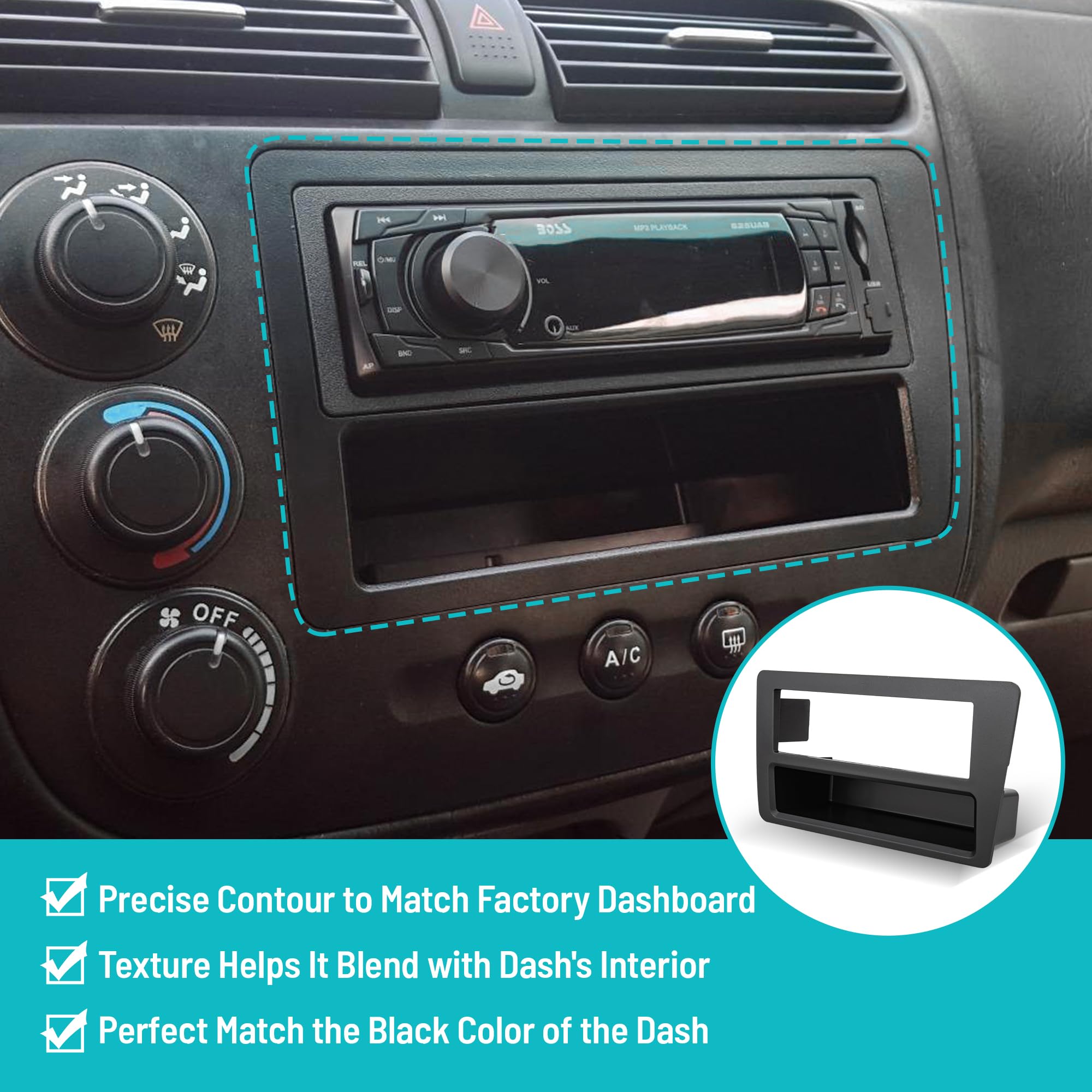 【中古】2001-2005 Honda Civic Except 2005 Civic Se 2-Din ターボインストールキット-2パック Amazon.com: NuIth Double DIN Stereo Installation Dash Kit for 2001