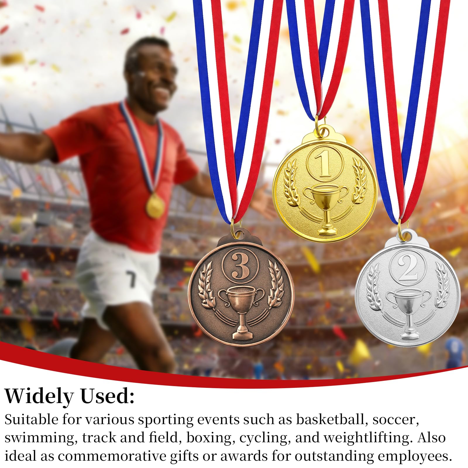 12 Pezzi Medaglie Premiazioni, Medaglie in Metallo Adatto Tutti Tipi Eventi Sportivi, Gare Spelling (Stile B)