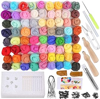 Needle Felting Kit, 149 Pieces Needle Felting Tools for Beginner, 72 Colors Wool Roving Set, Wool Felting Kit with Wool Felt Tools and Foam Mat, Felting Kits for Beginners Adult