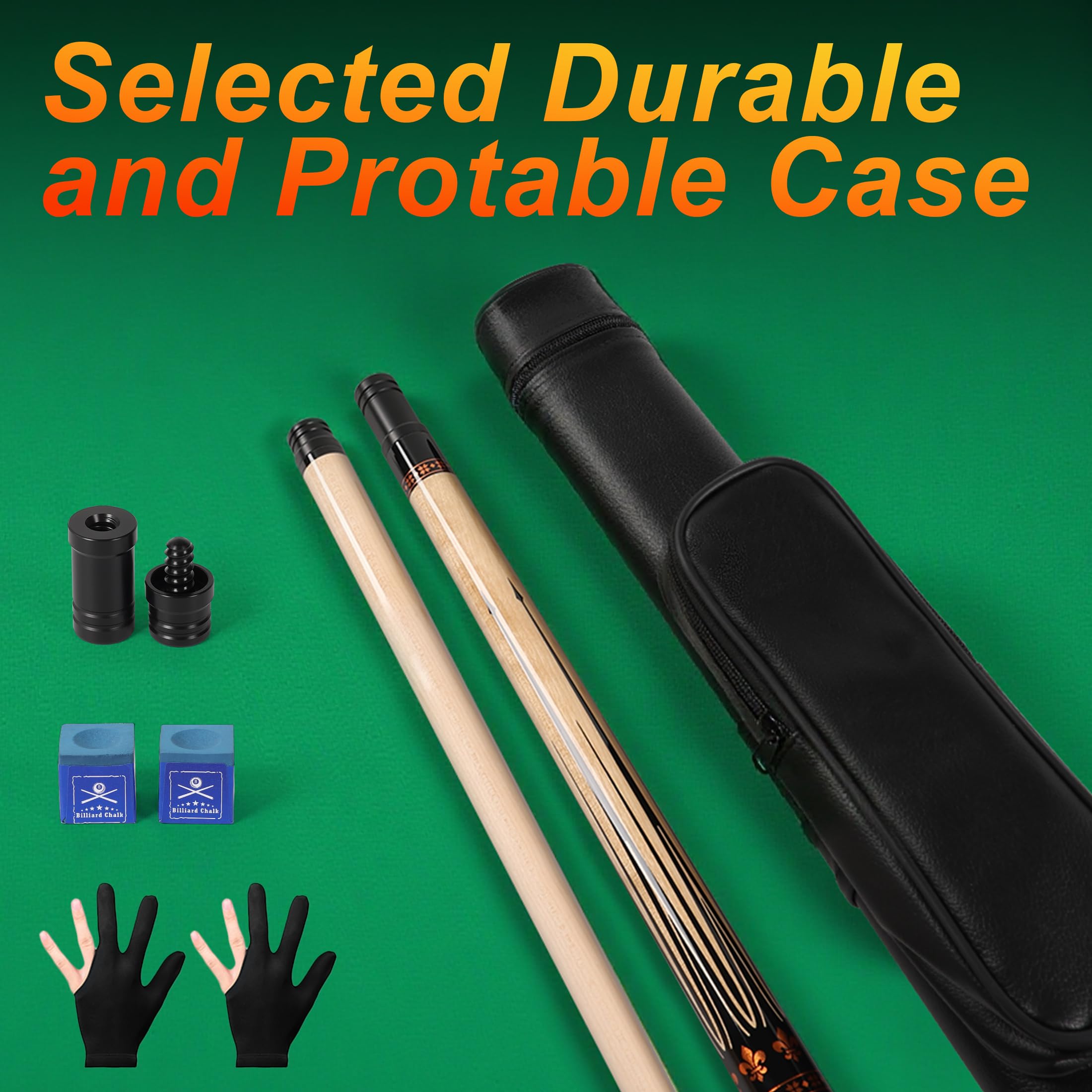 AKLOT Pool Queue, Billard Queues 58" Queue Sticks Pool Cue Erwachsene Kanadischer Ahornholz Queue Stick Pool Cues für Professionelle Billardspieler 18 19 20 21 oz