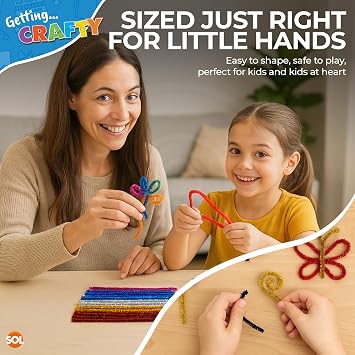 SOL 240pk Glitter Pipe Cleaners - 15cm Pipe Cleaners for Craft Flowers