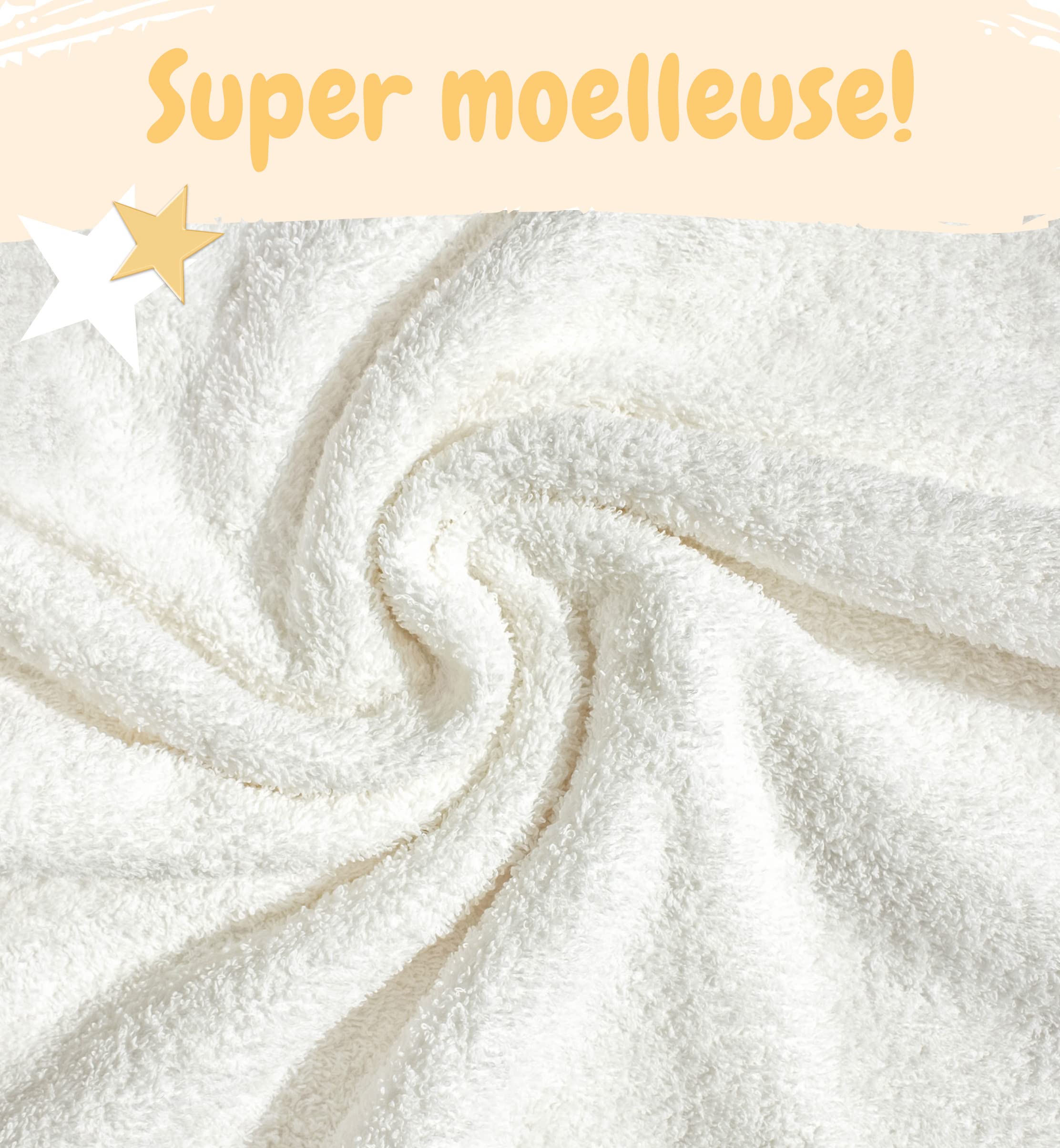 PREMAMAN Lot de 6 débarbouillettes éponge 25 x 25 cm Stone - Accessoires bain et hygiène PREMAMAN Lot de 6 débarbouillettes éponge 25 x 25 cm Stone - Accessoires bain et hygiène
