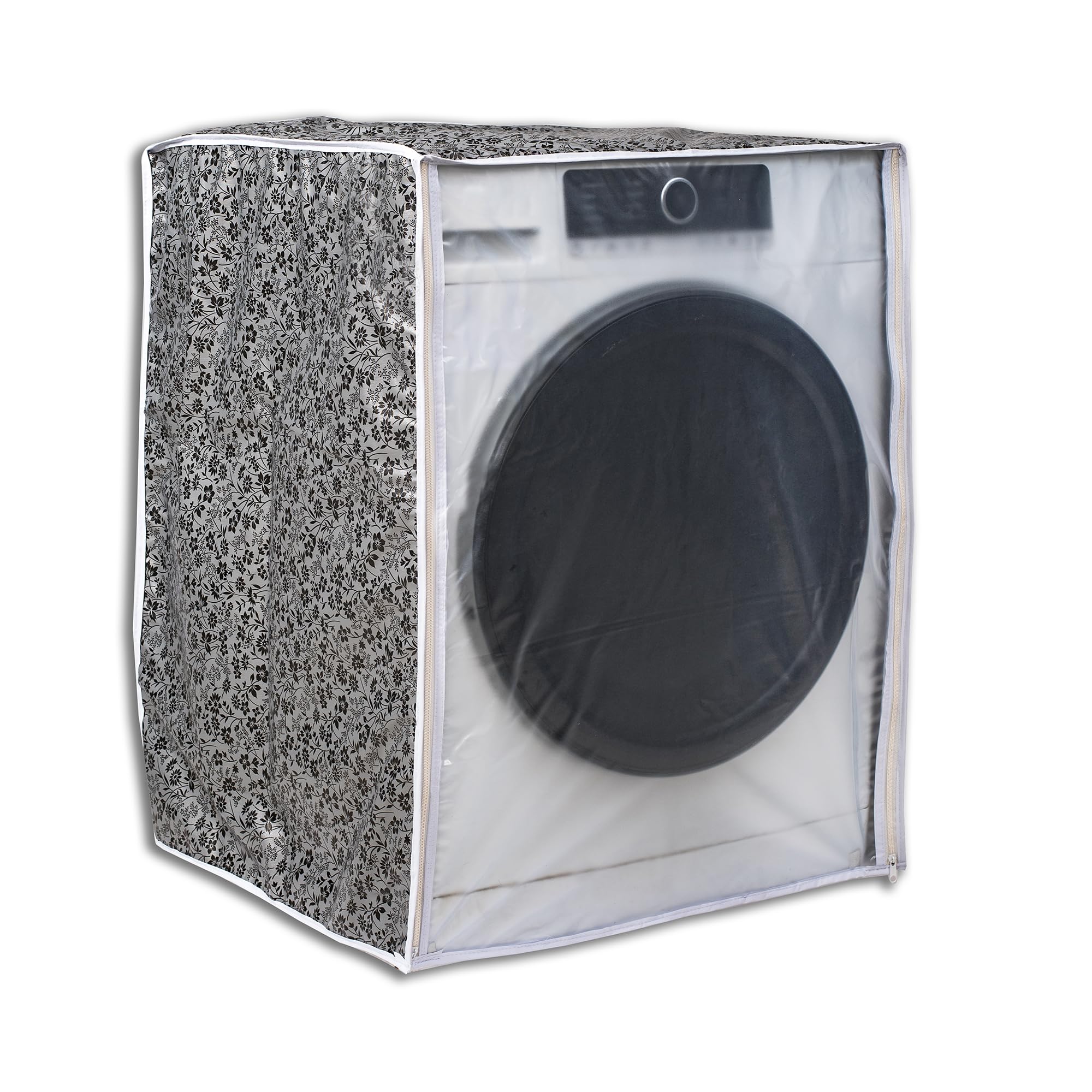 Classic® Front Load Washing Machine Cover Suitable for IFB 7 Kg, 7.5 Kg, 8 Kg, 8.5 Kg (63cmsX63cmsX81cms, Black & Grey)