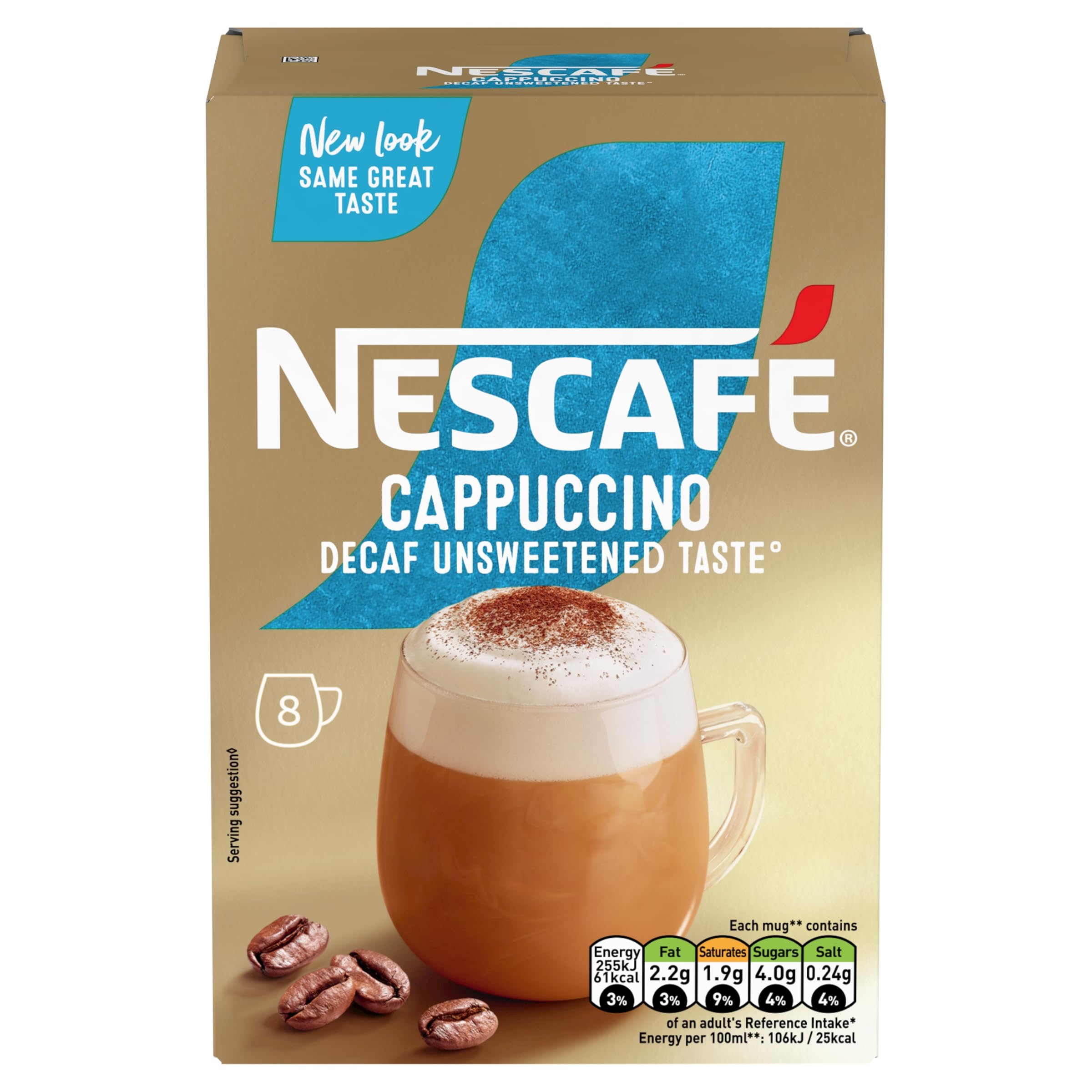 Nescafé Cappuccino Decaf Sachets 7 Pack | Pack of 1