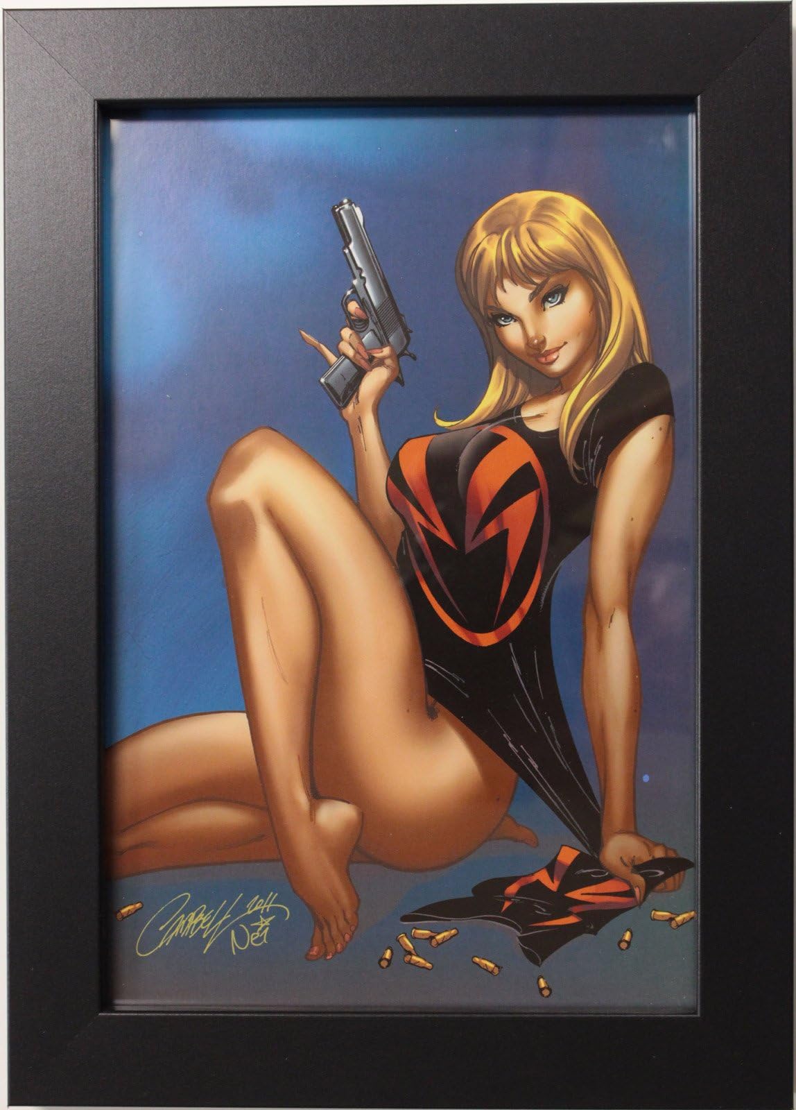 BLINDSIDE ~ 8" X 12" ART PRINT (FRAMED) by J. SCOTT CAMPBELL (RAVISHING RED)