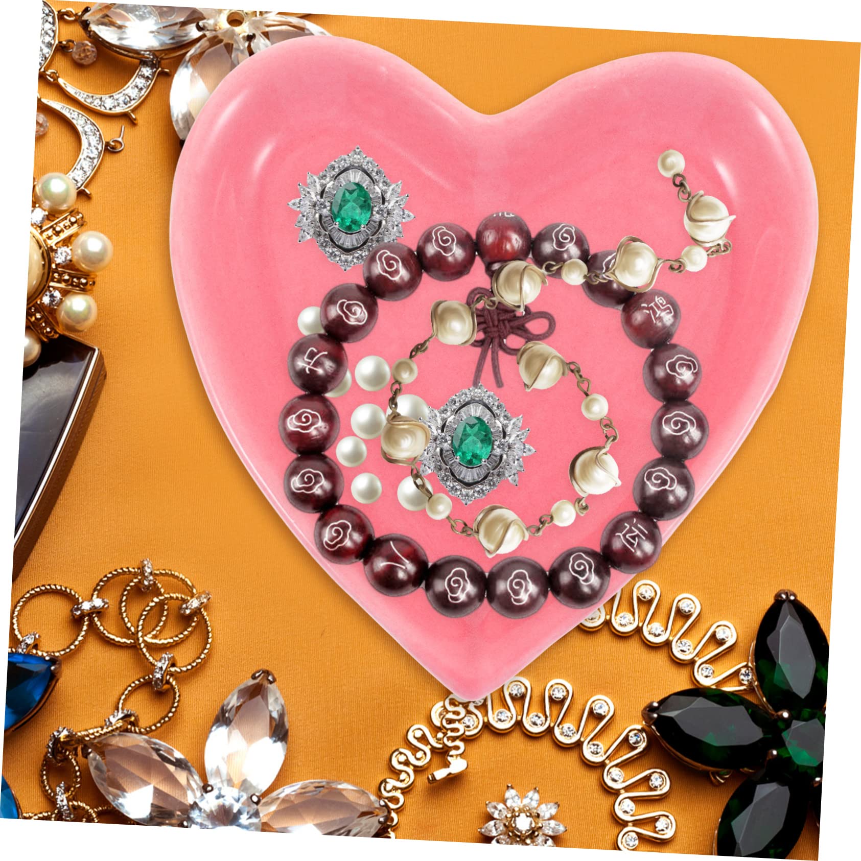 MAGICLULU Keramik Schmuckteller Herzform - Dekorative Aufbewahrung Für Schmuck