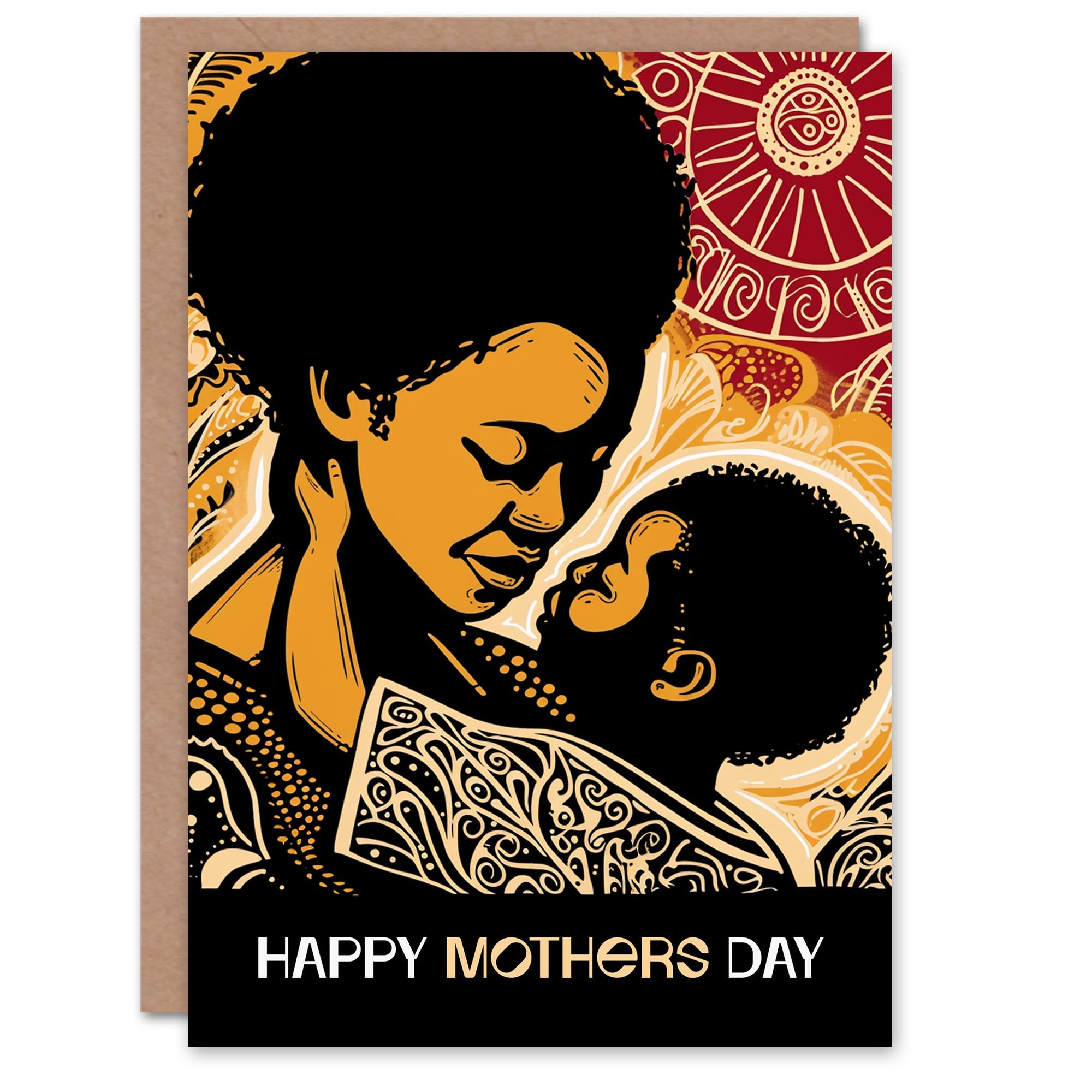 Afro Caribbean Black Woman Mother's Day Greeting Card From Son Child For Mum