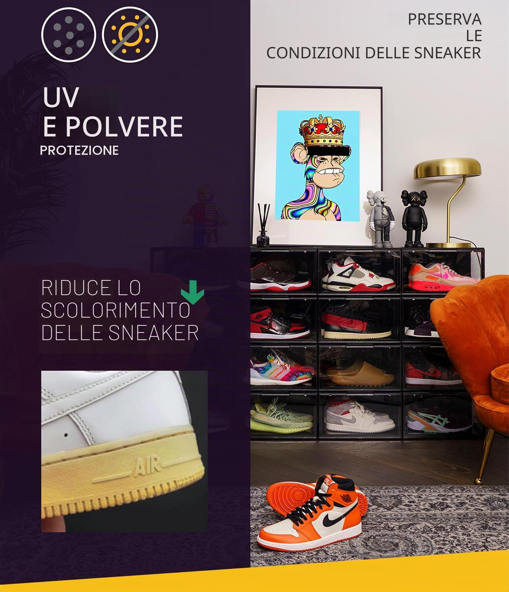 Crep Protect Scatola per scarpe - Ultime casse di stoccaggio per sneaker 2.0 - Organizer per scarpe (2 casse per confezione)