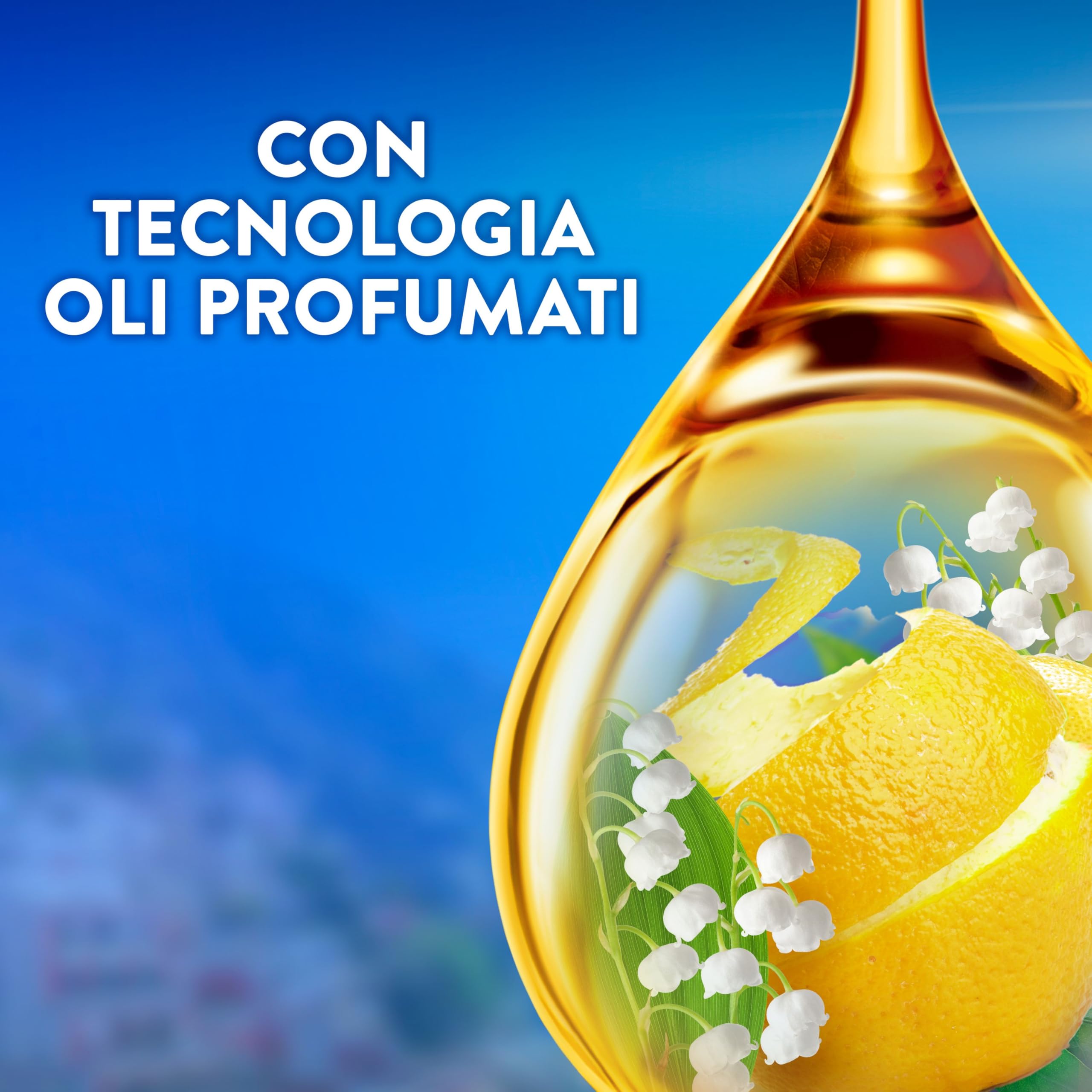 Lenor Ammorbidente Lavatrice Concentrato Essenze d’Italia, 440 Lavaggi (8x55), Amalfi, Note Di Limone e Mughetto, Profumo autentico di lunga durata