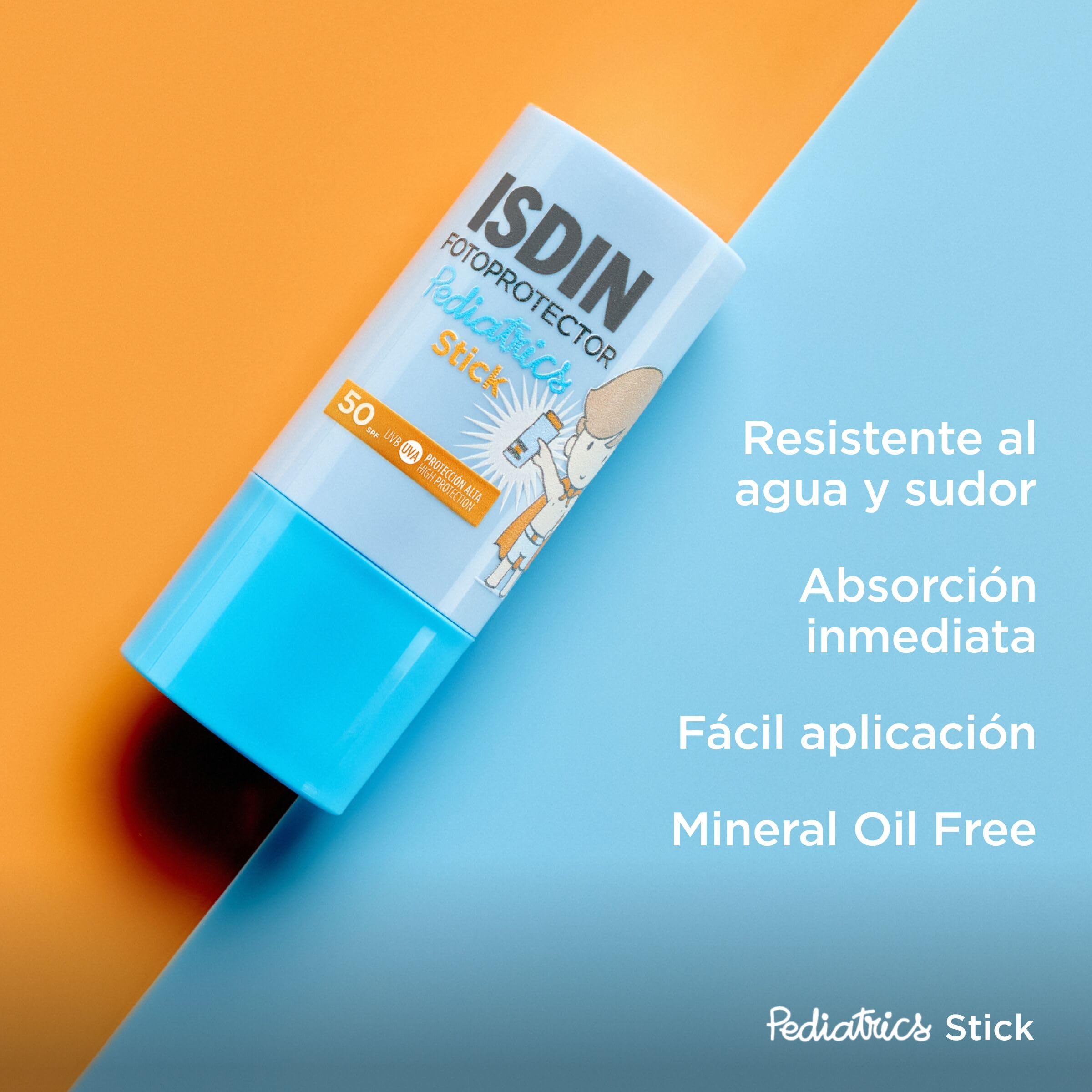 ISDIN Pediatrics Stick SPF 50 Protector en Stick para Niños y Bebés, Alta Protección en las Zonas más Sensibles y Expuestas, 20 g