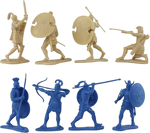 Miniatura 6 de LOD Griegos de la guerra de Troya contra soldados troyanos - 16 figuras de plástico azules y TAN 130
