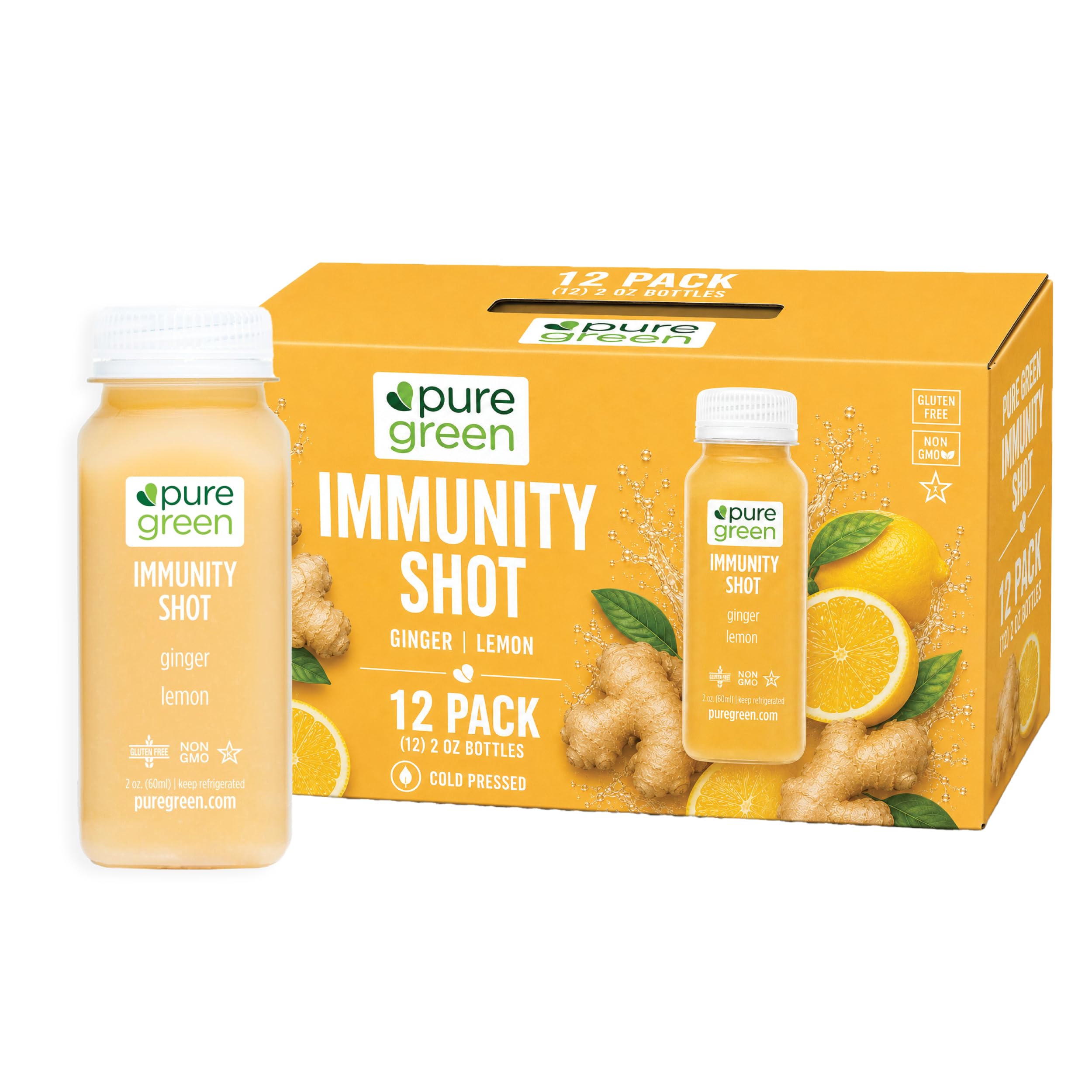 Amazon.com : Pure Green Cold Pressed Immunity Shots – 12 Pack 2oz