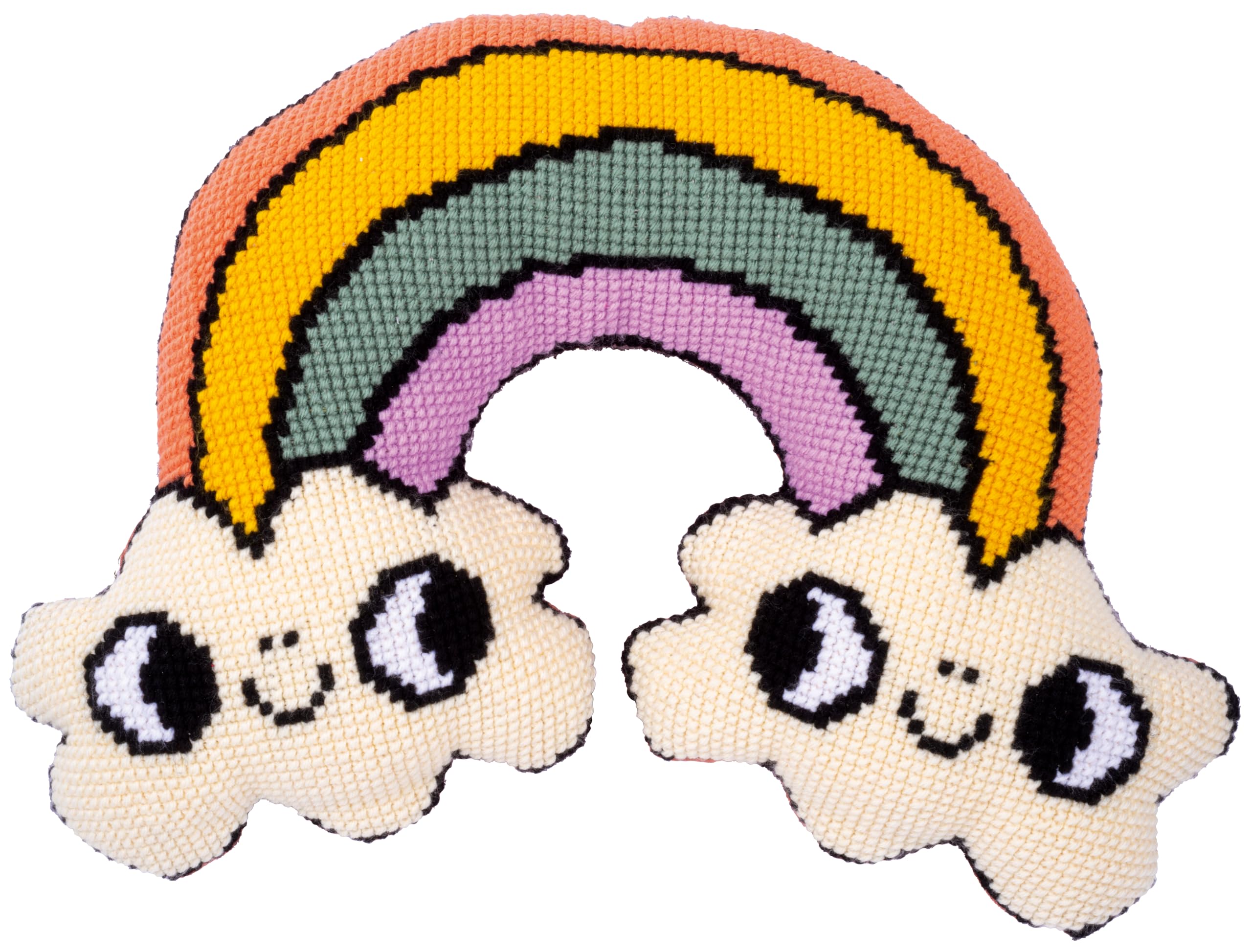 VERVACOZestaw do Haftu Krzyżykowego Poduszka z TyłemTĘCZA Kanwa z Nadrukiem 61 x 41 cm Gruba Włóczka Akrylowa Zrób to Sam Dekoracja Domu DIY Cross Stitch Kit