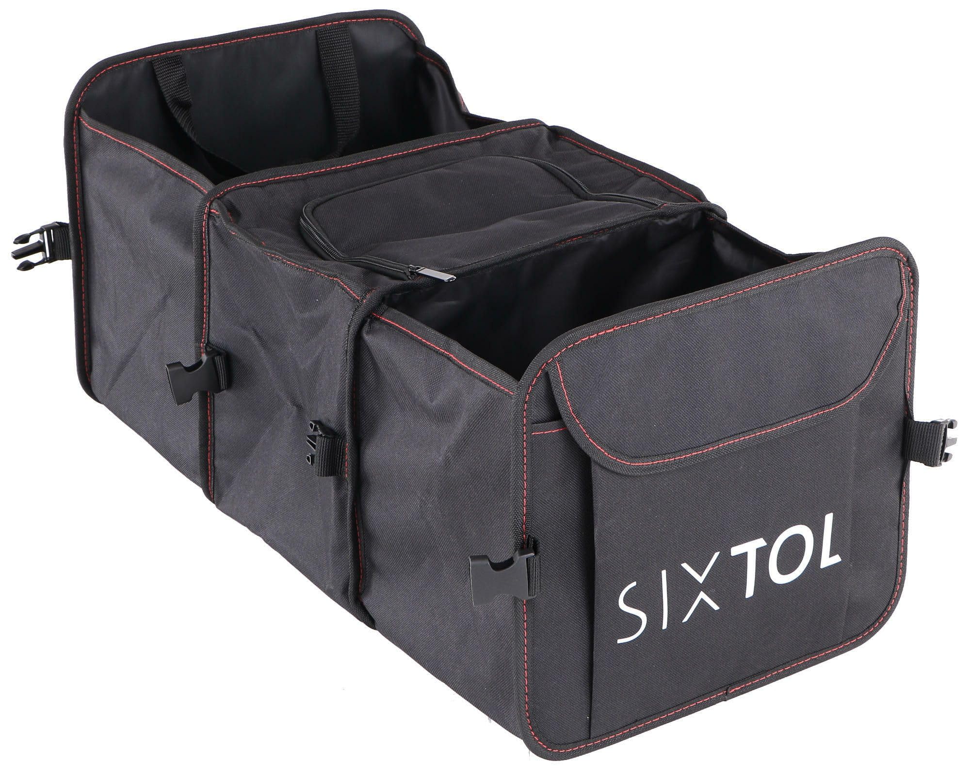 SIXTOL Car Compact 5 Thermal Boot Organiser, 5 Compartments, Thermal Bag, Foldable Car Boot Bag, Foldable Car Organiser Boot with Compartments