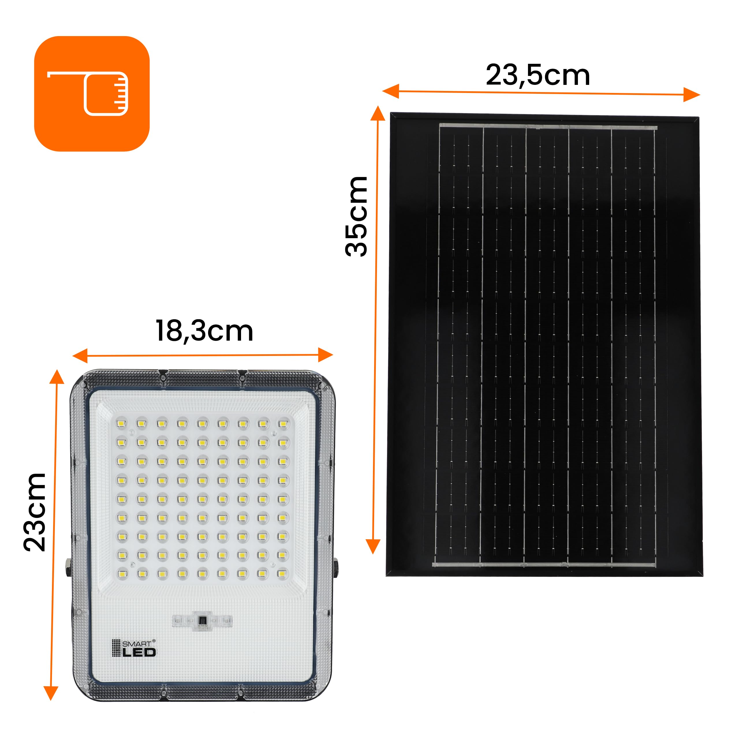 Solar LED Strahler 100W, 1600lm, 4500K,Solar-Flutlicht mit Fernbedienung und Automatisches Licht Ein/Aus, IP65 Wasserdicht für Garten, Außenbereich, auf der Veranda, Terrasse, Einfahrt, einstellbar