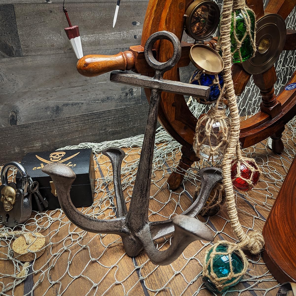 Large Metal Boat Anchor Rustic Sailboat Cast Iron Nautical Living Room Home Decor