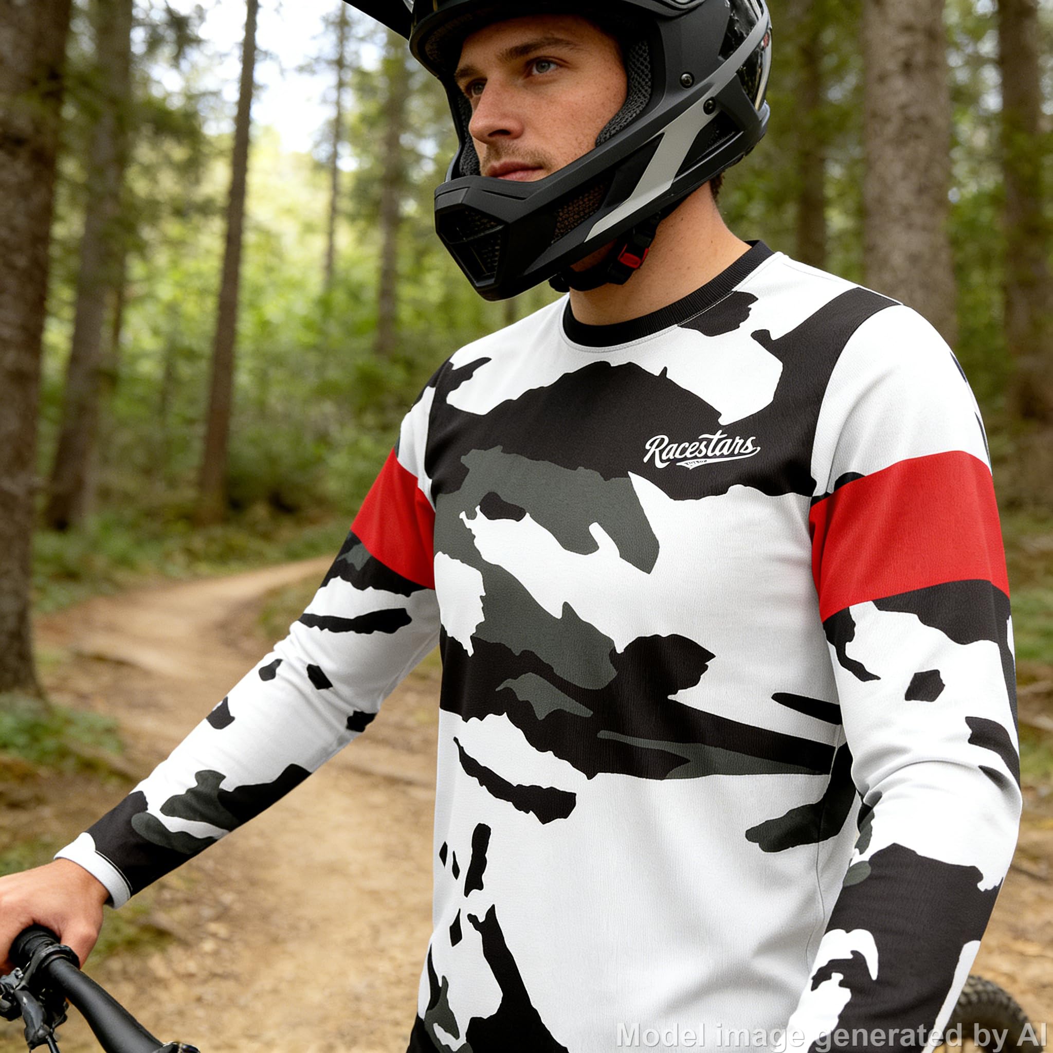 Motocross koszulka do roweru górskiego, męska koszulka rowerowa, anty-UV, Dirt Bike, ATV Enduro, długi rękaw, MTB, odzież wyścigowa