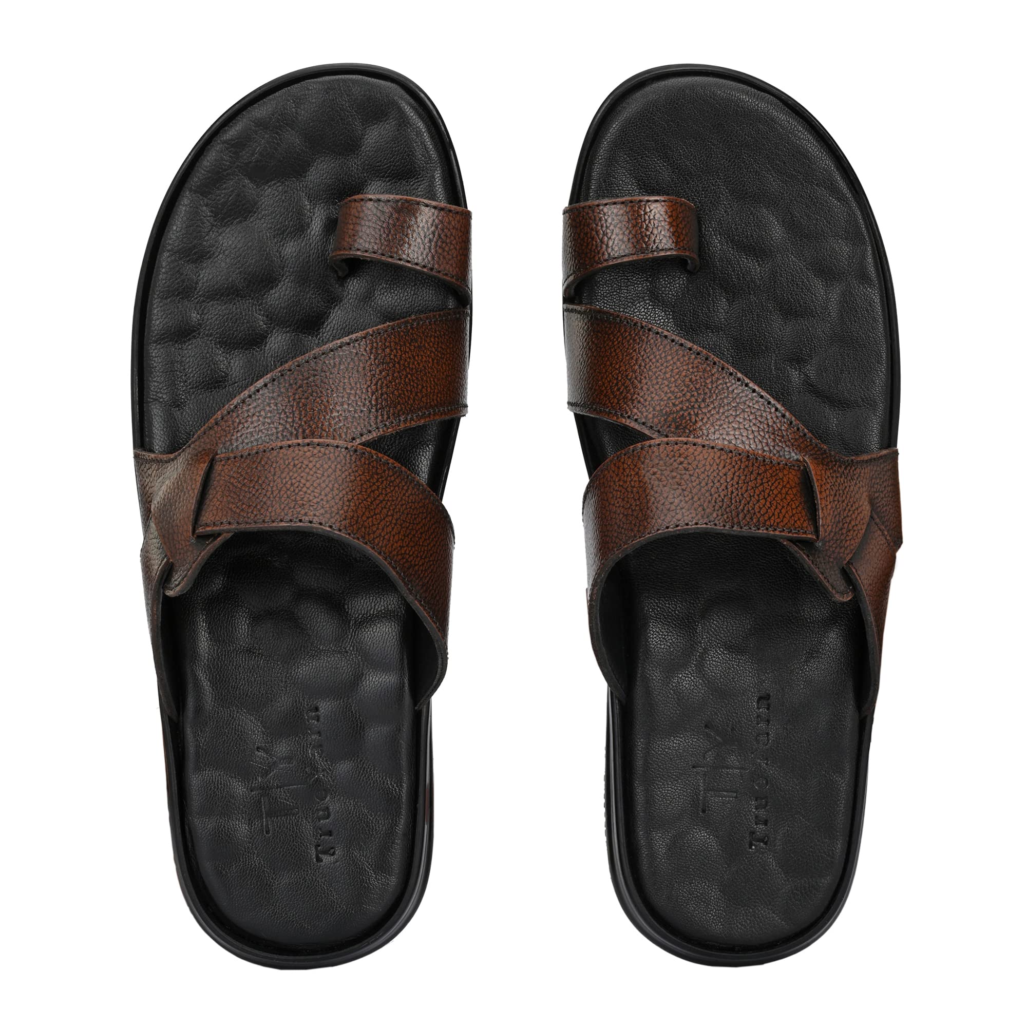 trueyarn Men's Genuine Leather Slippers | Thong Sandals For Men | Comfortable | Cushioned Insole | Durable | Handmade | All Occasion Slippers-picture-36