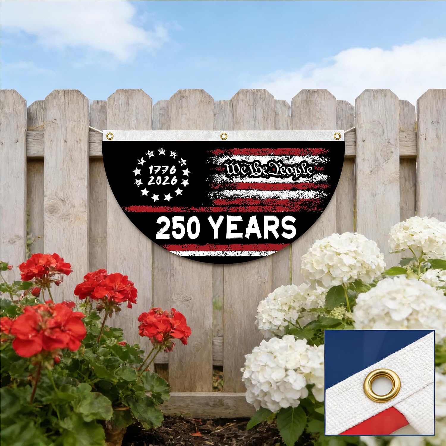 2-Pack 250 Years Anniversary Flag | 1776 We The People Patriotic American Banner for Celebration Decor