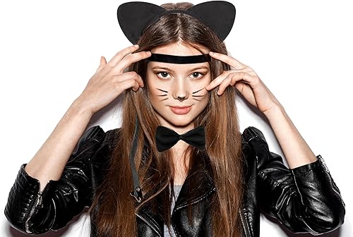Miniatura 3 de Conjunto de disfraz de gato negro, diadema de orejas de gato, cola de lazo, falda tutú de gato, accesorios de disfraz de Halloween