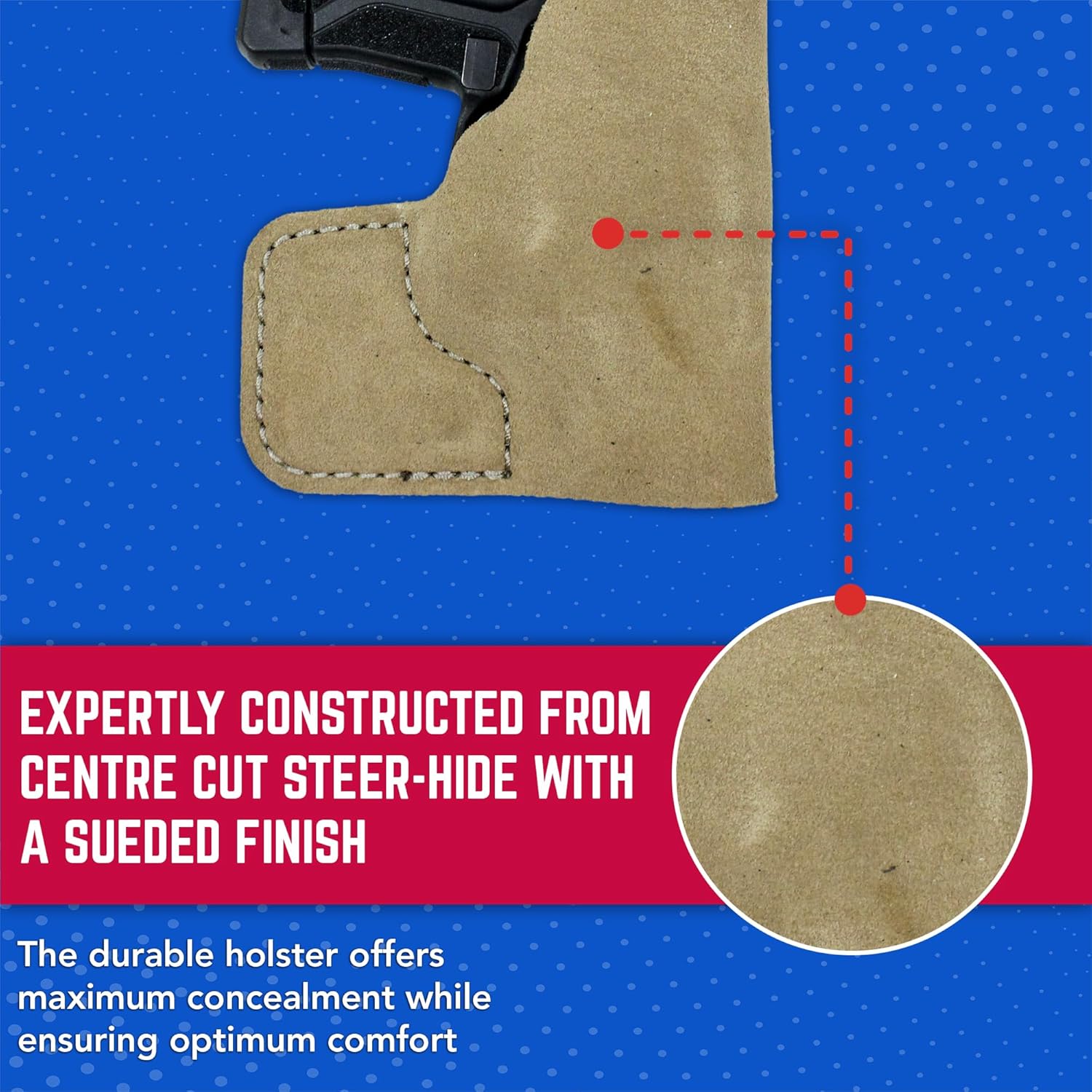 DeSantis Suede Nemesis Pocket Holster - Pocket Pistol Holster for Concealed Carry, Compatible with The Ruger LCP II and The LCP Max - Ambidextrous, Natural