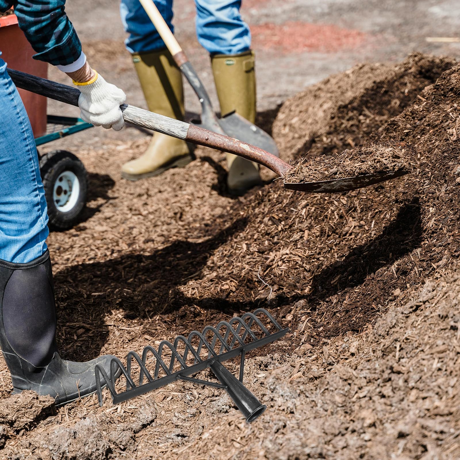 Rastrello Sarchiatore Multi-denti in Acciaio Alto Tenore, Nero | Terreno, Lavoro in Cortile e Aiuole, Design Denti Unico, per Uso Professionale e Hobbistico
