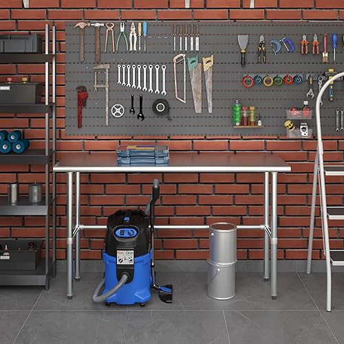 Miniatura 8 de Mesa de trabajo de acero inoxidable de base abierta de 18 pulgadas x 60 pulgadas  Residencial y comercial  Preparación de alimentos  Estación de