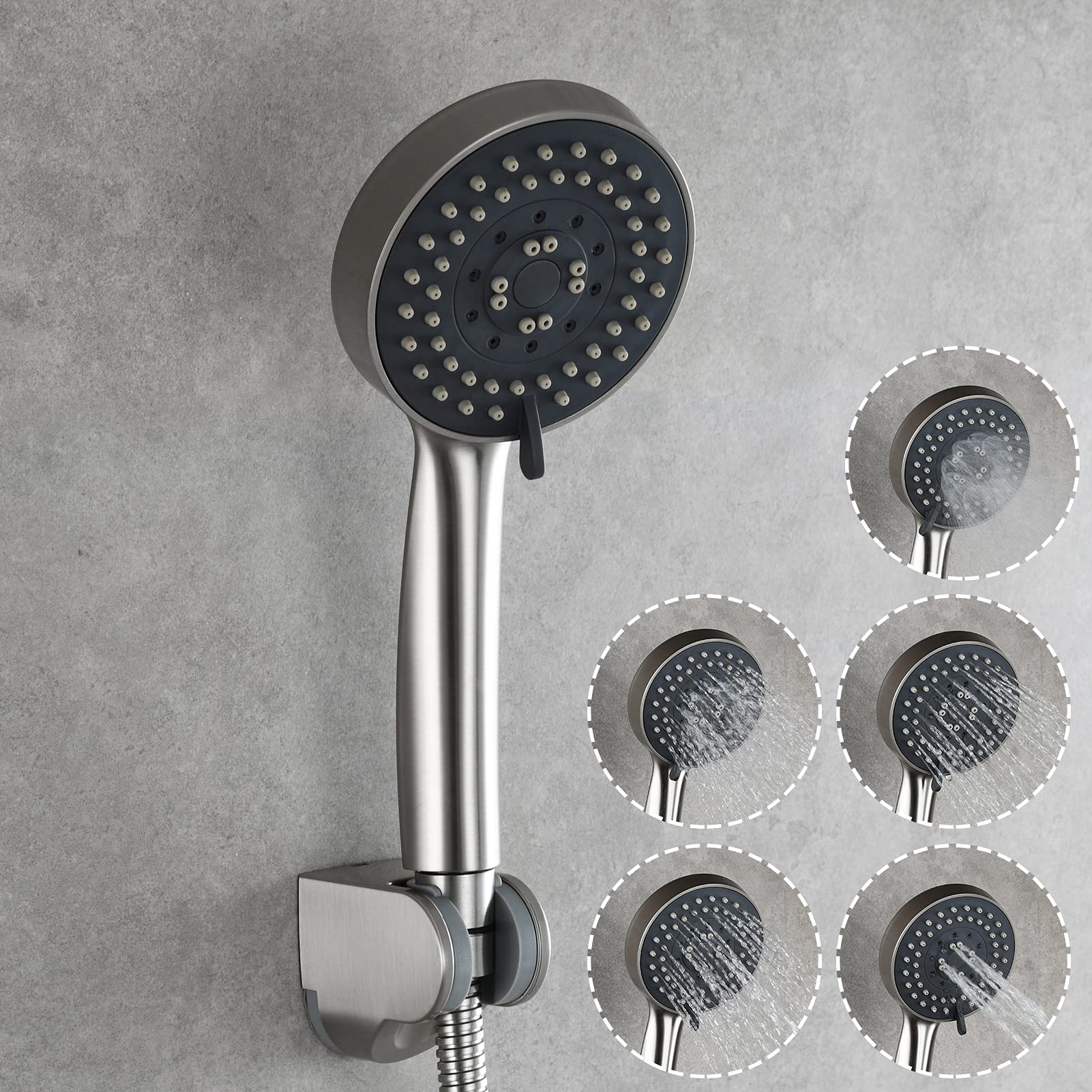 Tecmolog Aufputz Einhebel Wannenmischer-Dusche Set Edelstahl Badewannenarmatur mit Handbrause und Duschschlauch 1.5 m, Gebürstetes Nickel, SNA516F3