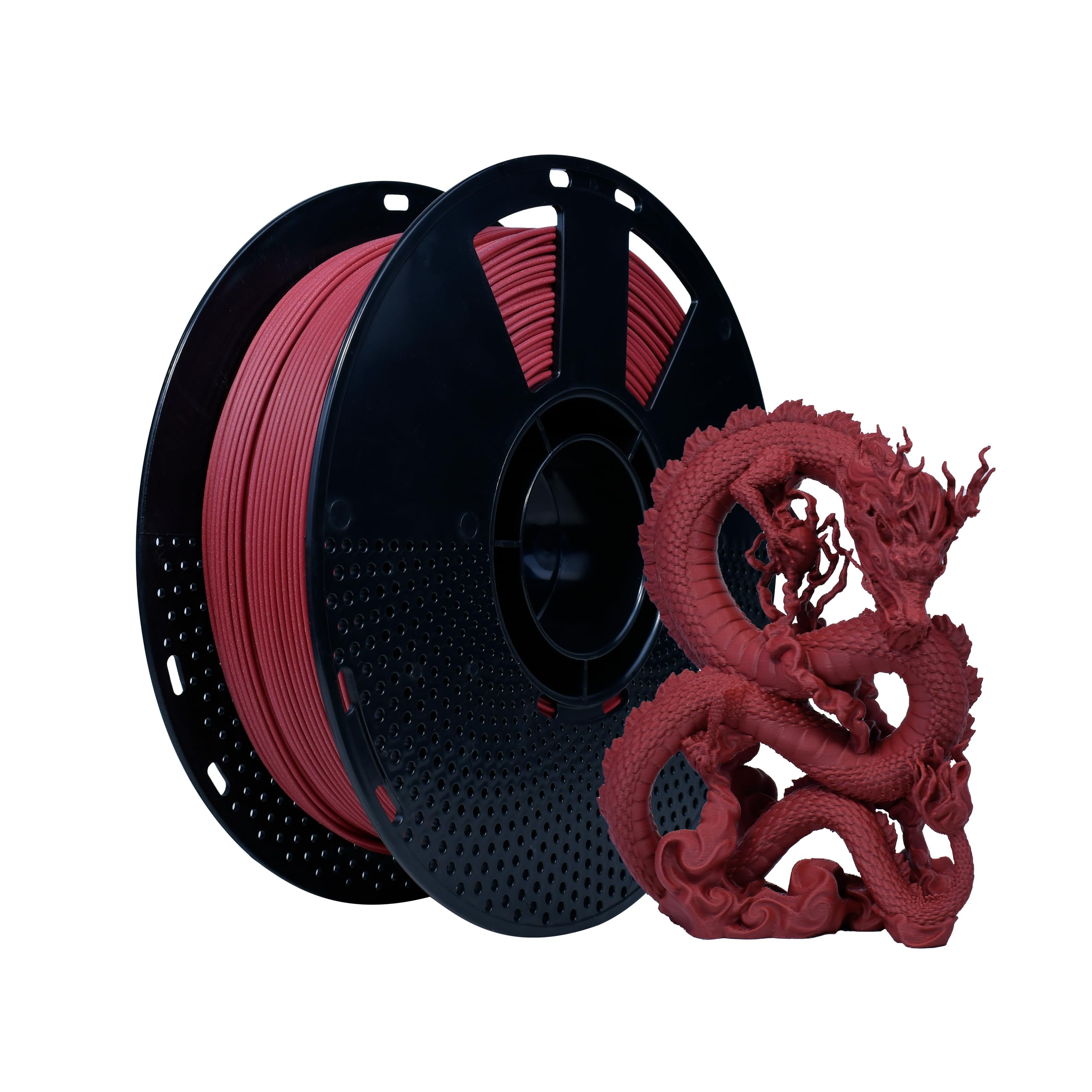iBOSS Matte PLA PRO Filament 1.75mm Dark Red 1KG, High Toughness 3D Printer Filament Upgraded PLA Plus Filament, PLA+ 3D Printer Filament Dimensional Accuracy +/- 0.02mm, Matte Dark Red 02