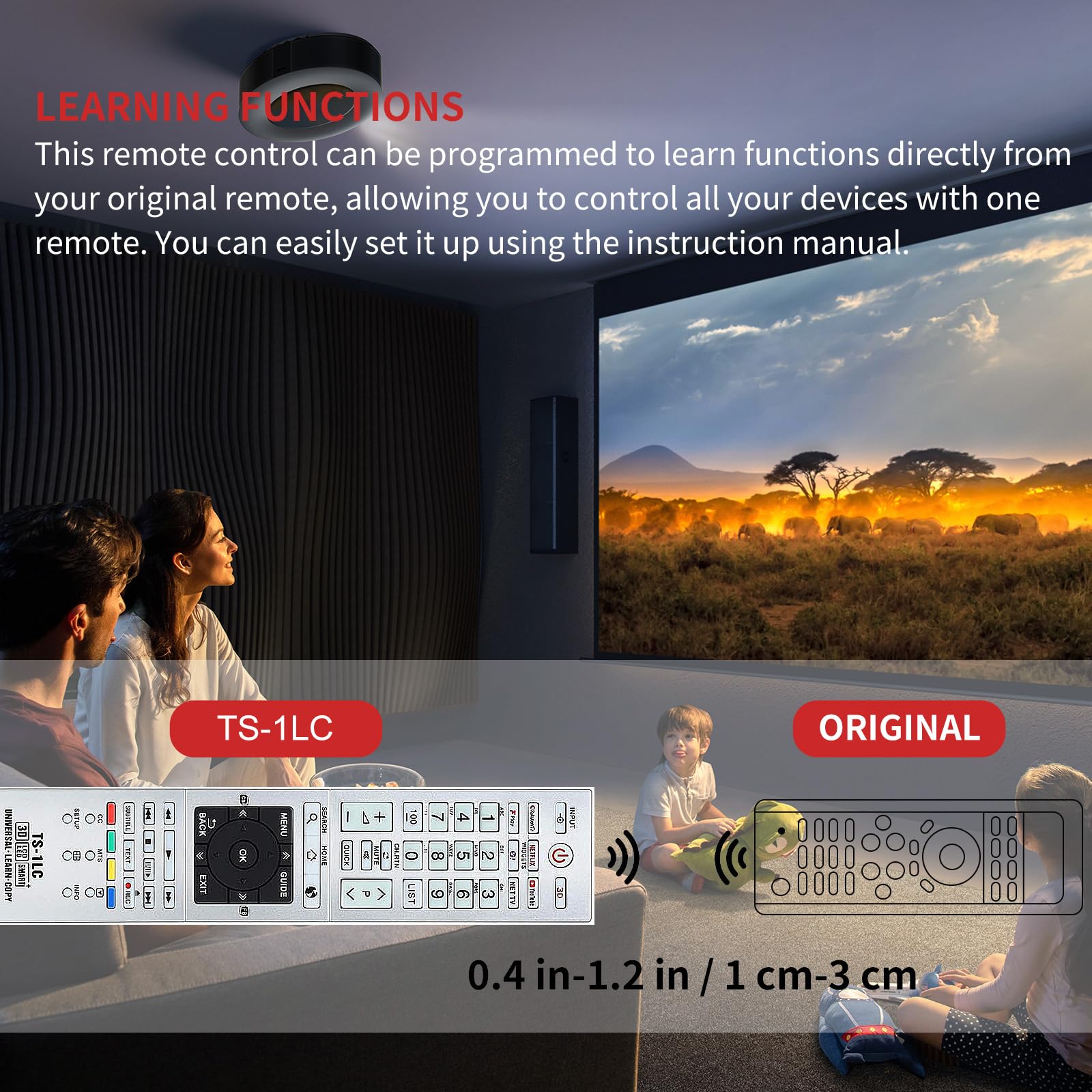 RIVIERA TS-1LC - Telecomando di ricambio universale per tutte le Smart TV Toshiba 3D LCD HDTV 4K LED 19AV615DB 26AV615DB 32AV615DB 37AV616DB 42AV635DB 39L1350U 40L5200U 42RV635DB ecc.