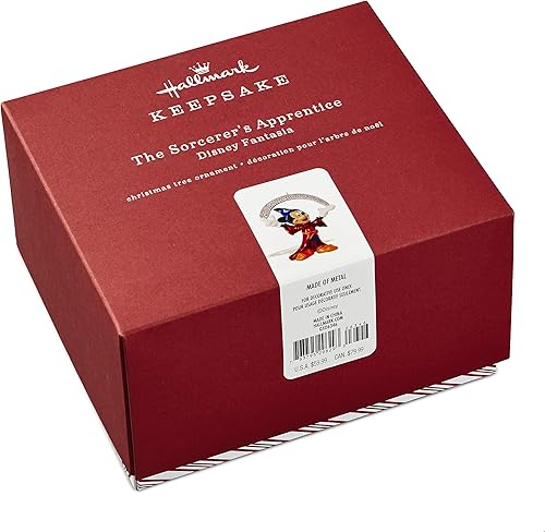 Miniatura 5 de Hallmark Adorno de Navidad de recuerdo 2018 con fecha de año, Disney Fantasía el aprendiz de hechicero, metal