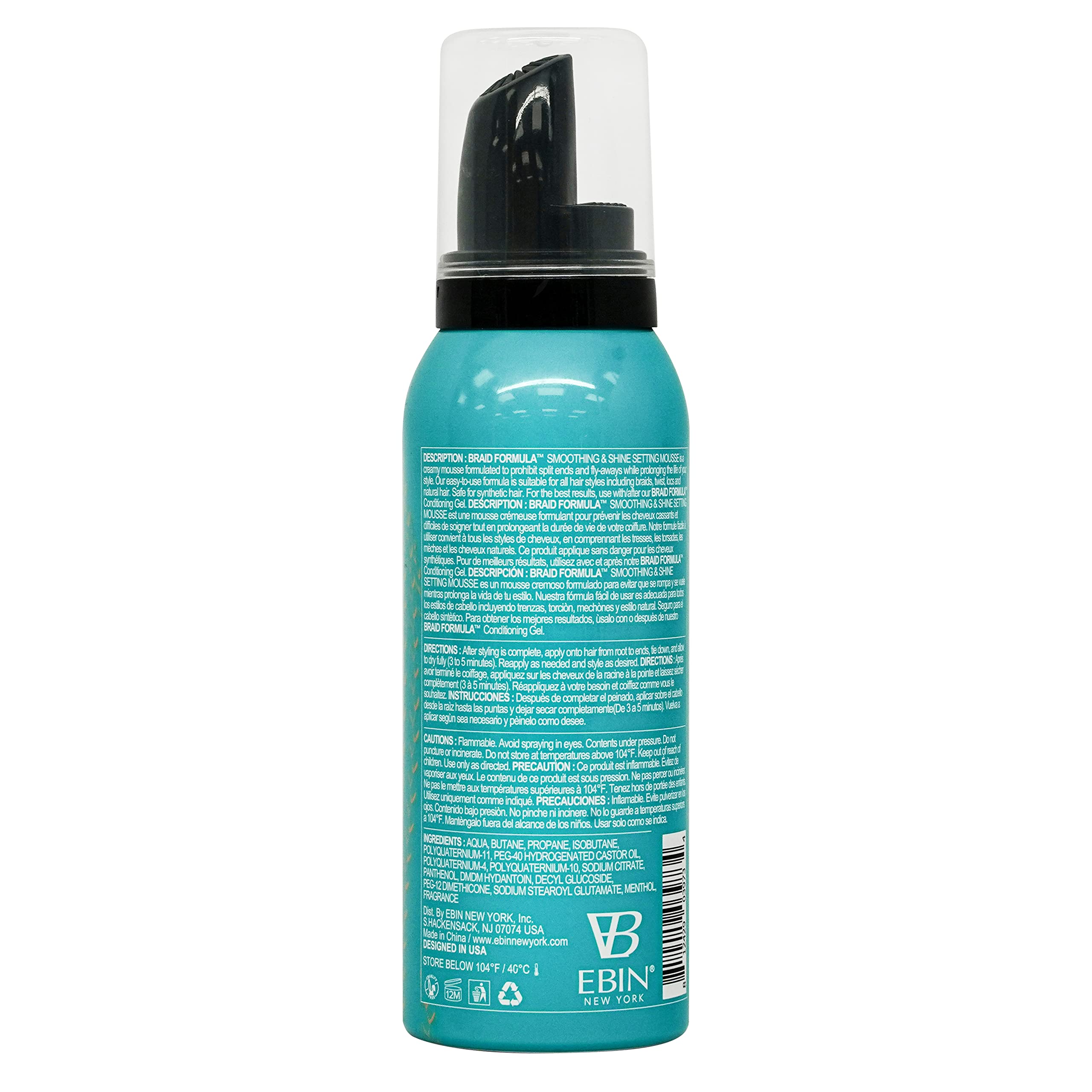 EBIN NEW YORK Braid Formula Setting Mousse (2.7 oz, Peppermint)