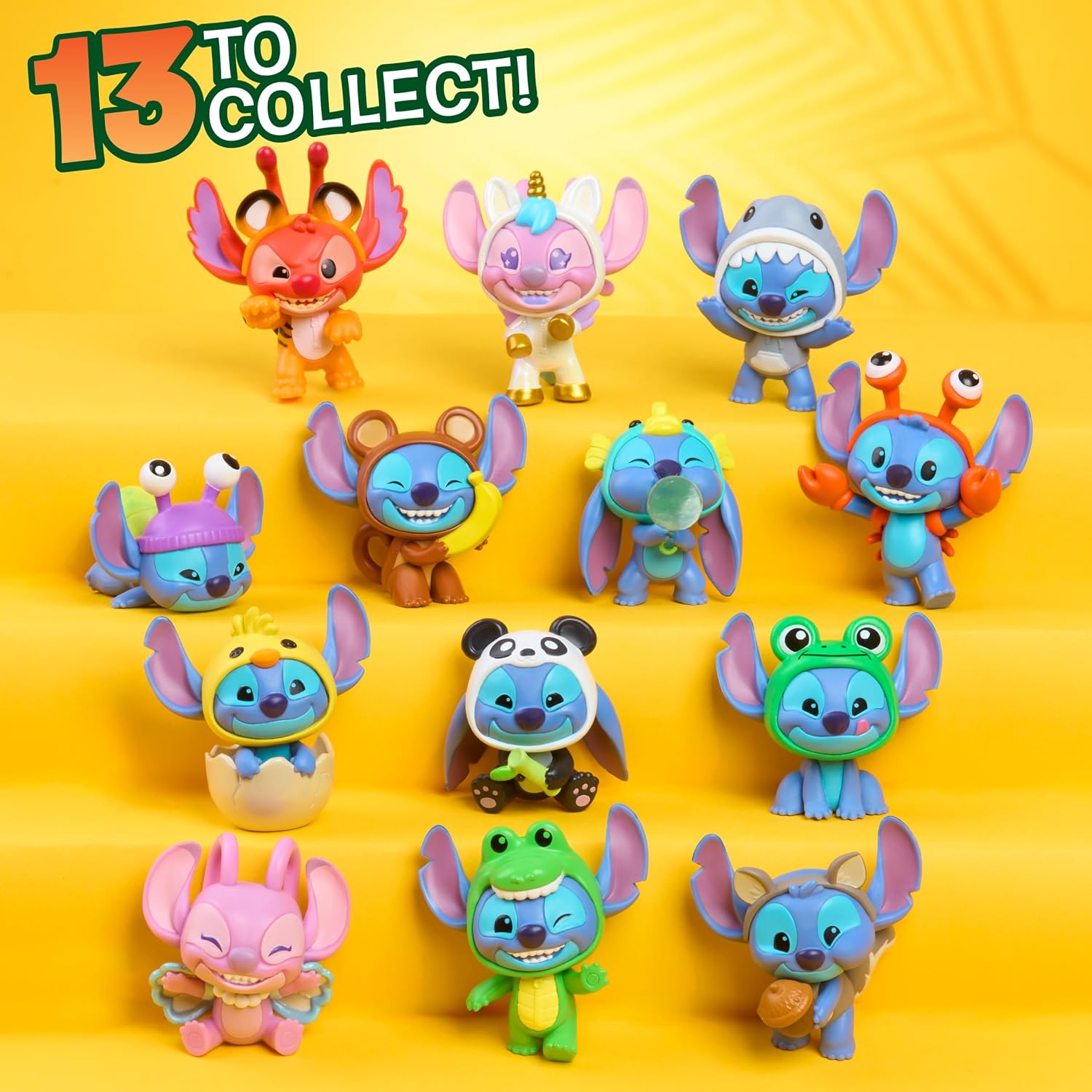 Disney Stitch Goes Wild Collectible Mini Figure 3-Pack, 2-inch Figurines with Wild Details, Blind Box, Toy for Kids, Fans & Collectors by Just Play, Kids Toys for Ages 3 Up by Just Play