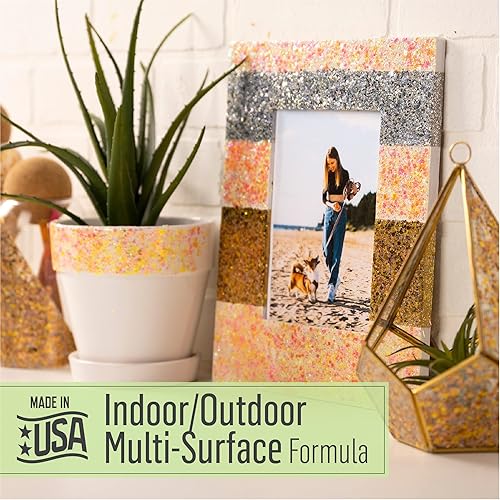 Miniatura 3 de FolkArt Glitterific Pop - Pintura acrílica para manualidades, Golden Treasure, 2 onzas líquidas, pintura de acabado con purpurina premium, perfecta