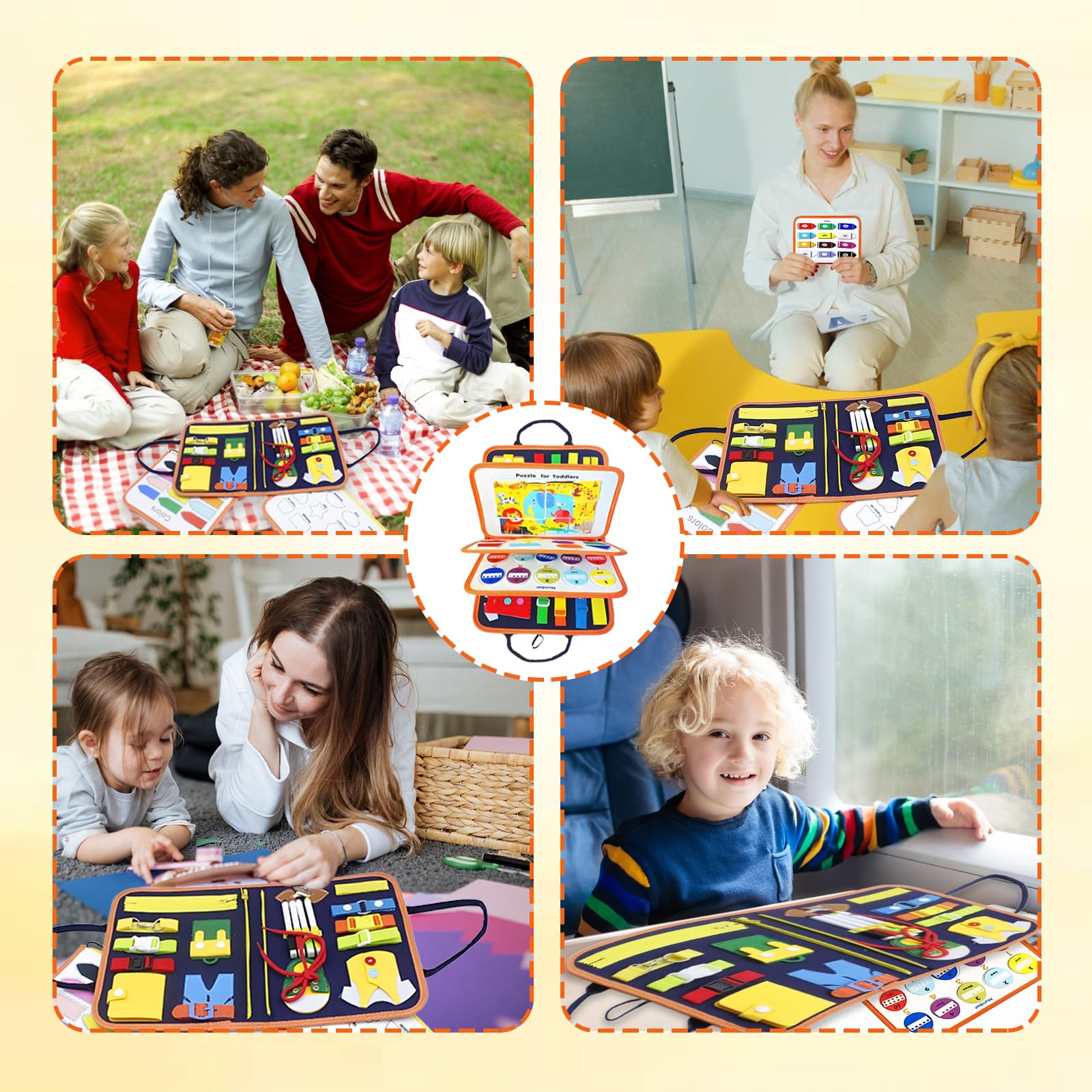 Montessori Pannello Sensoriale Coperte 91 Giocattoli Apprendimento Sensoriale Bambini Ragazzi Ragazze 1 2 3 4 Anni Educazione Giocattoli Turistici Numeri Lettere Forma Dipinto