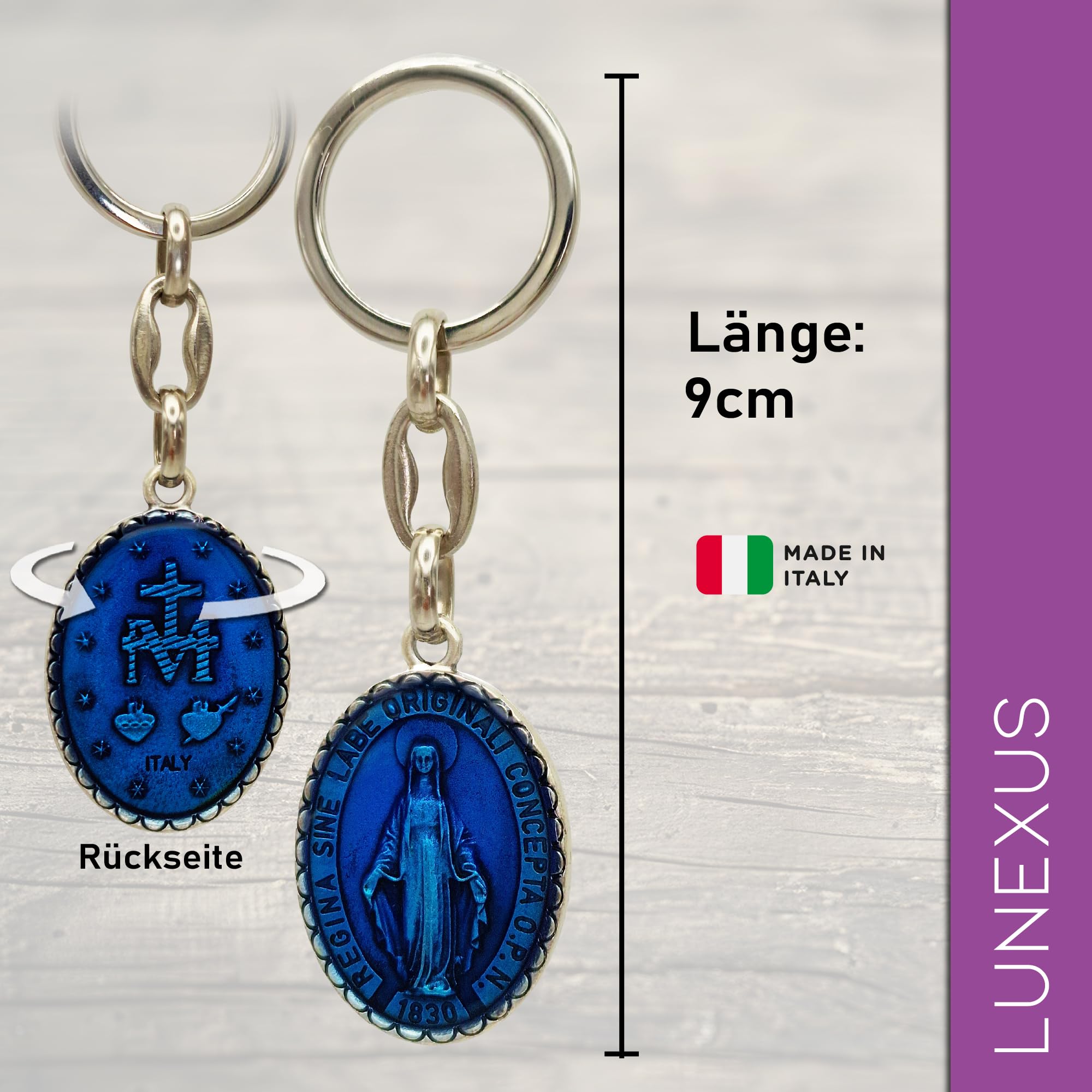 Image secondaire de Porte-clés Sainte Marie Béni avec Croix M et Cœur de Jésus