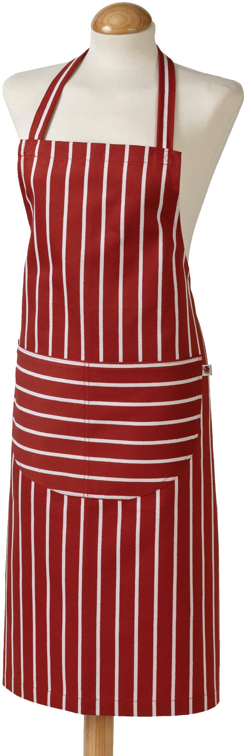 C'est Ca Butchers Stripe Men's Red Standard Apron, 68 X 87 Cm, Tile And White Stripe