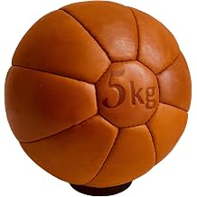 Medicine Fitness Balls | 5kg | TAN Color 100% Cow Leather Vintage Training Gym MMA Boxing | Retro by GEOFFREY