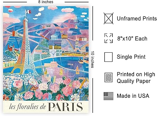 Miniatura 2 de Poster Master Póster de viaje vintage, impresión retro de Francia, arte de París, arte de la Torre Eiffel, regalo elegante para él, ella, amante de