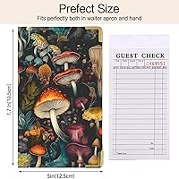 Vista 6 de Libros de Servidor de Varios Tipos de Hongos para Bartender Camarera - Libro de Camarero de Cuero PU Floral Tropical con Bolsillo con Cremallera